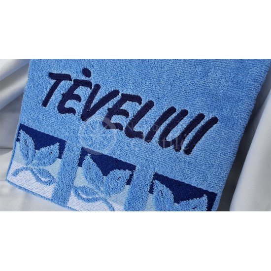 Embroidered occasional towel with leaves "Tėveliui"